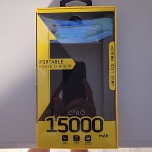 Ciao Tech High Performance Stylish 15,000 Mah Rubberized Powerbank Black